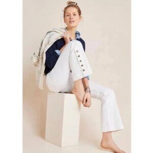 Pilcro and Letterpress (Anthropologie)  white high-rise bootcut jeans, size 31